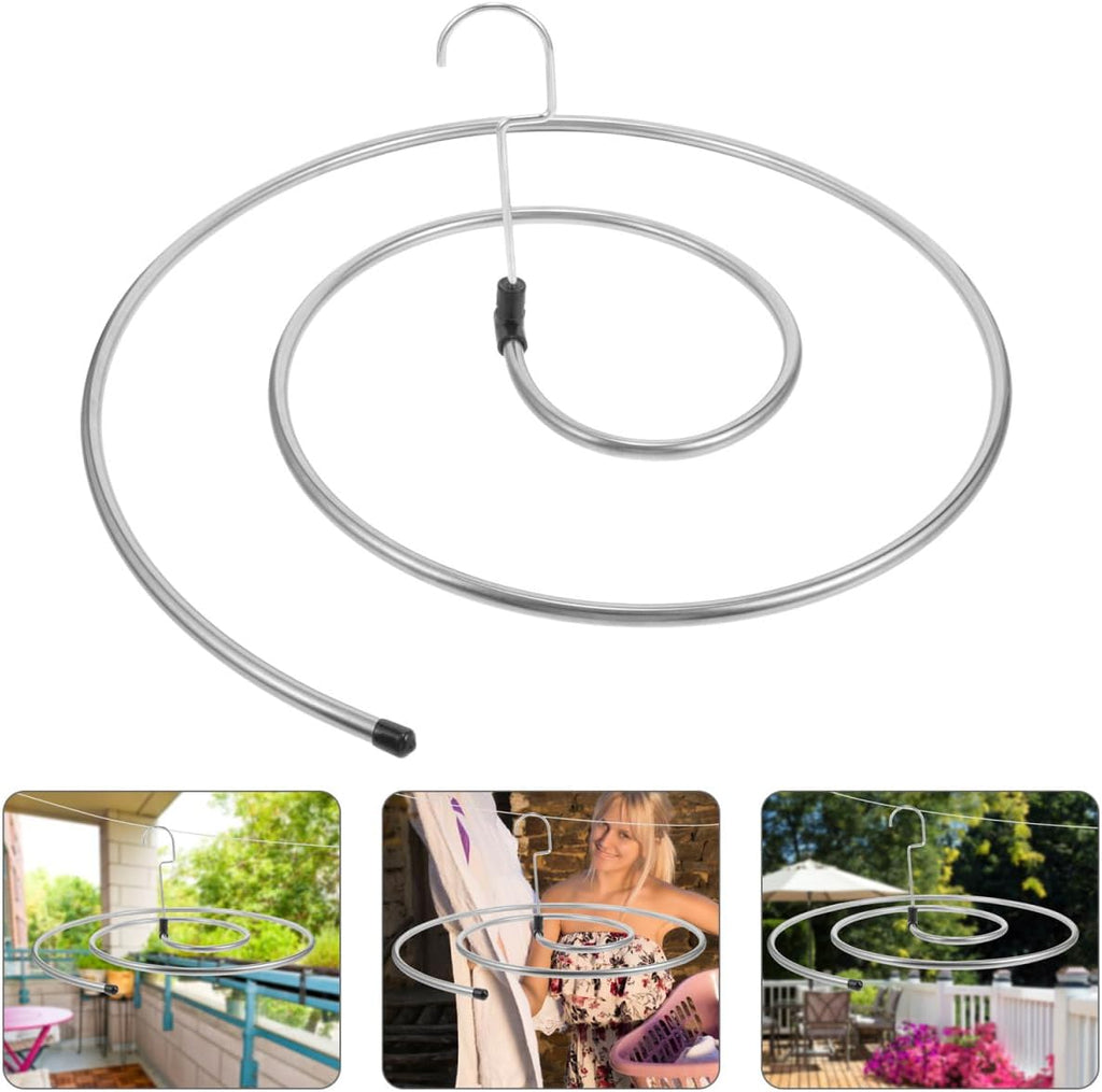 Spiral Stainless Steel Laundry Drying Rack, Space‑Saving Indoor Hanger for Sheets, Blankets and Towels