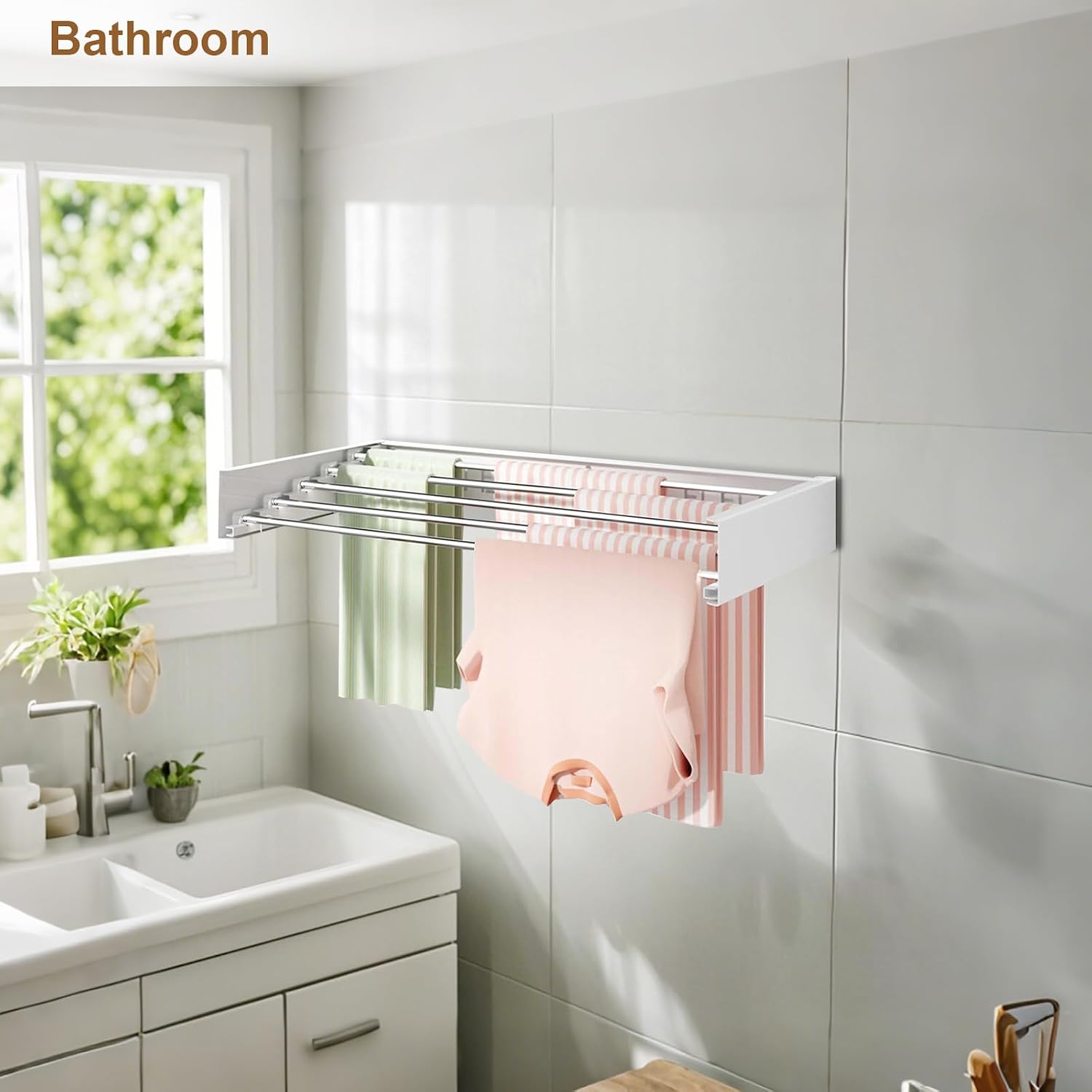 40‑Inch Wall‑Mounted Foldable Laundry Drying Rack | Limited Time Free Spiral Drying Rack Gift, While Stock Lasts