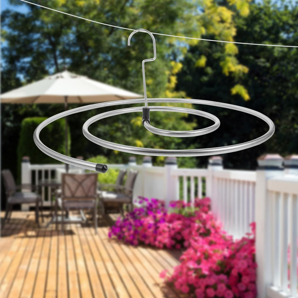 Spiral Stainless Steel Laundry Drying Rack, Space‑Saving Indoor Hanger for Sheets, Blankets and Towels