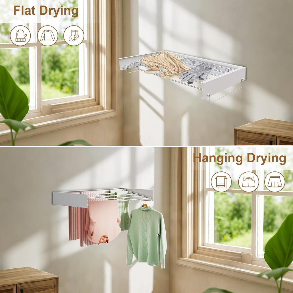 40‑Inch Wall‑Mounted Foldable Laundry Drying Rack | Limited Time Free Spiral Drying Rack Gift, While Stock Lasts