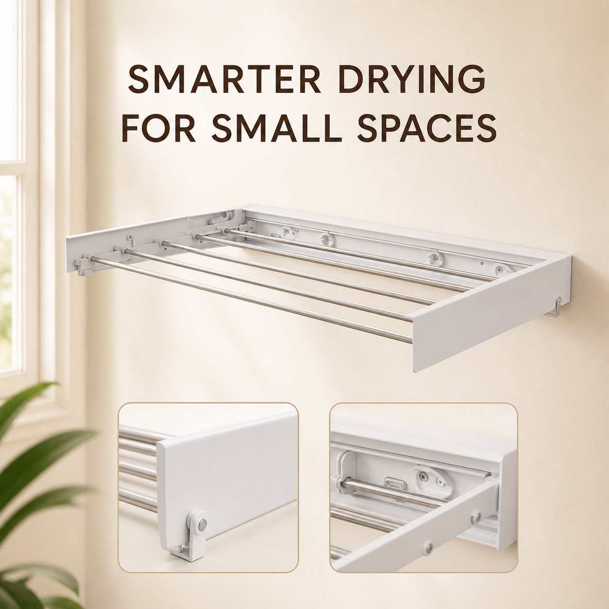 40‑Inch Wall‑Mounted Foldable Laundry Drying Rack | Limited Time Free Spiral Drying Rack Gift, While Stock Lasts