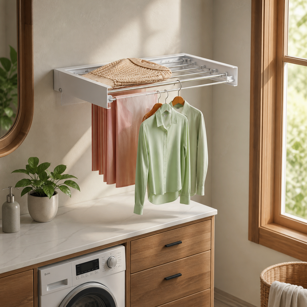 40‑Inch Wall‑Mounted Foldable Laundry Drying Rack | Limited Time Free Spiral Drying Rack Gift, While Stock Lasts