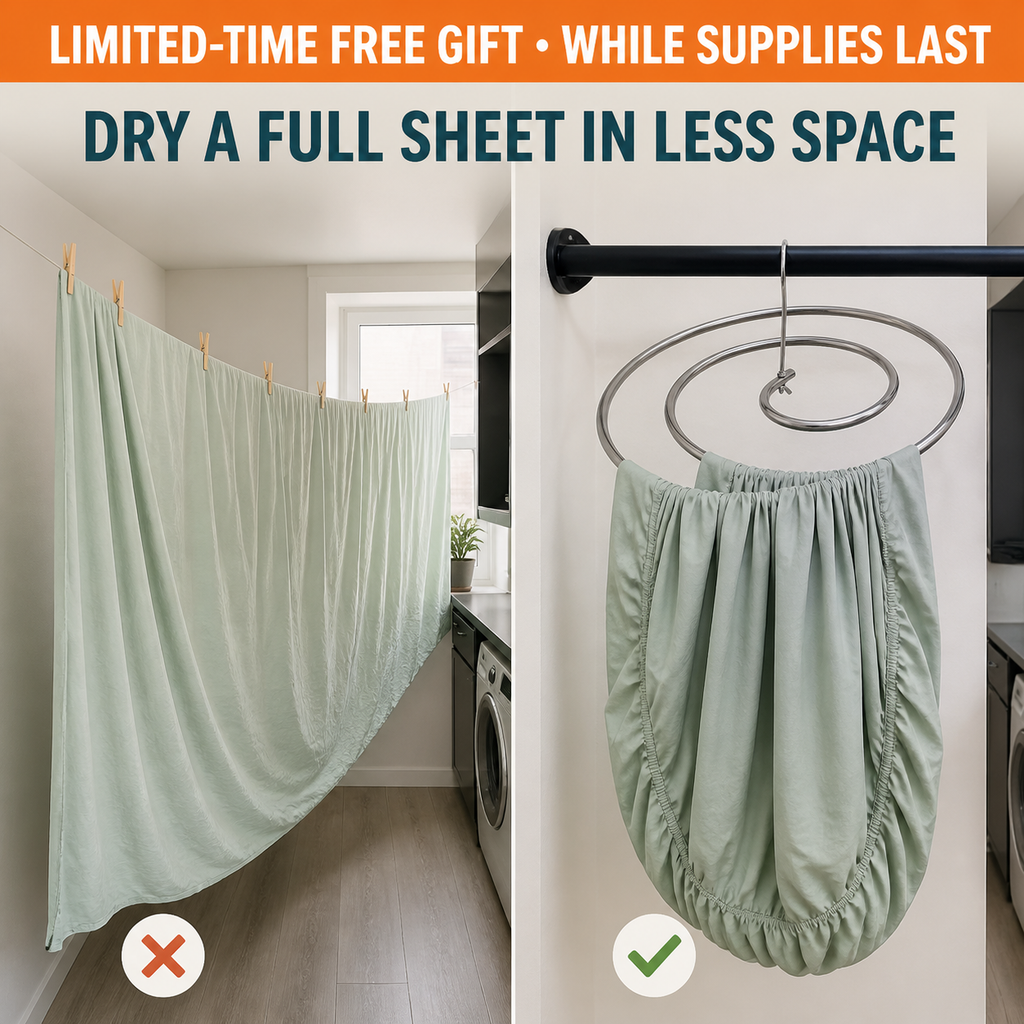 40‑Inch Wall‑Mounted Foldable Laundry Drying Rack | Limited Time Free Spiral Drying Rack Gift, While Stock Lasts